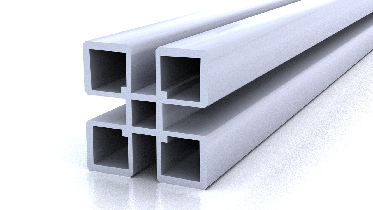 Aluminiumextrusionsprofil, 7/4"², light